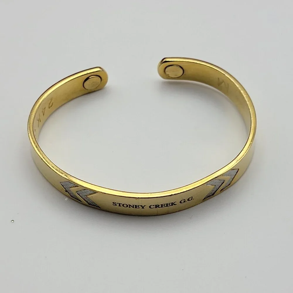 STONEY CREEK G.G. Gold Club 24K Gold Plated Open Cuff Bracelet 6